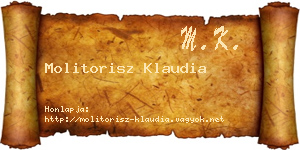 Molitorisz Klaudia névjegykártya